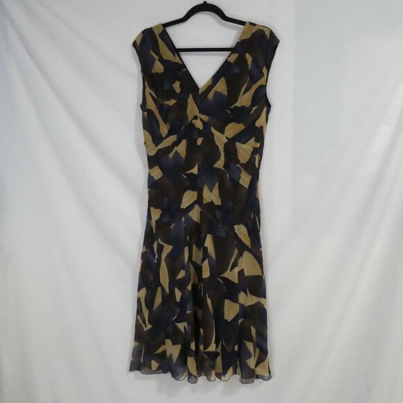 JONES NEW YORK | size 12 | Gorgeous Colorful Sleeveless Silk V-Neck Dress | NWOT - Picture 2 of 15